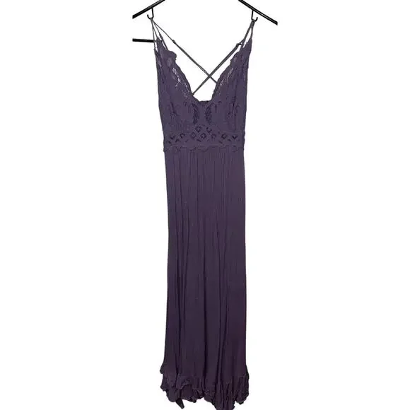 Free People Adella Lace Maxi Dress Slate Gray XS - Picture 5 of 12